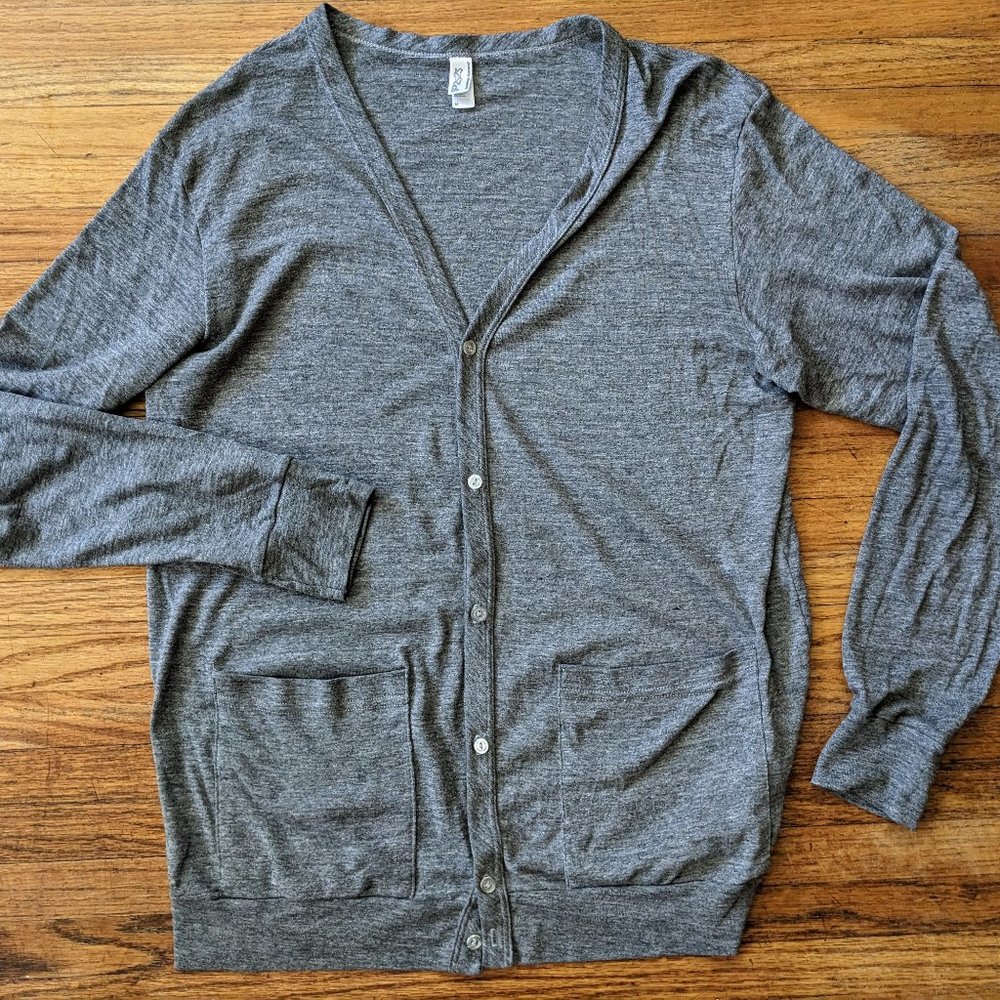 Vintage American Apparel Unisex Tri-Blend Cardigan in Medium